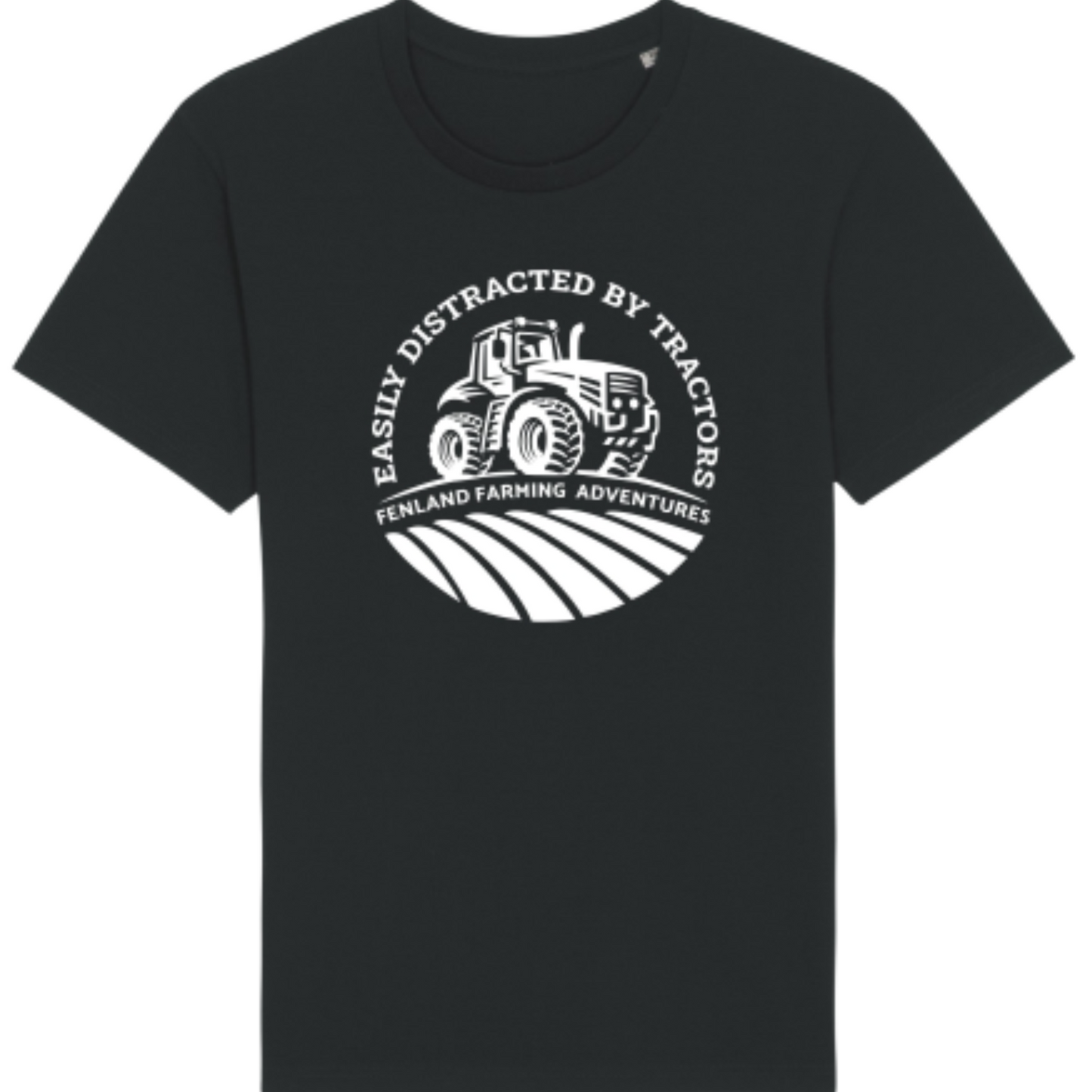 Fenland Farming Adventures Easily distracted by tractors t shirt